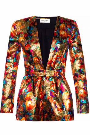Plunging neckline patterned jumpsuit, zdjęcie 1 Plunging neckline patterned jumpsuit od Saint Laurent